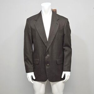 Oscar De La‎ Renta Wool Sport Coat Men 42L Brown Houndstooth Blazer Ivy Preppy